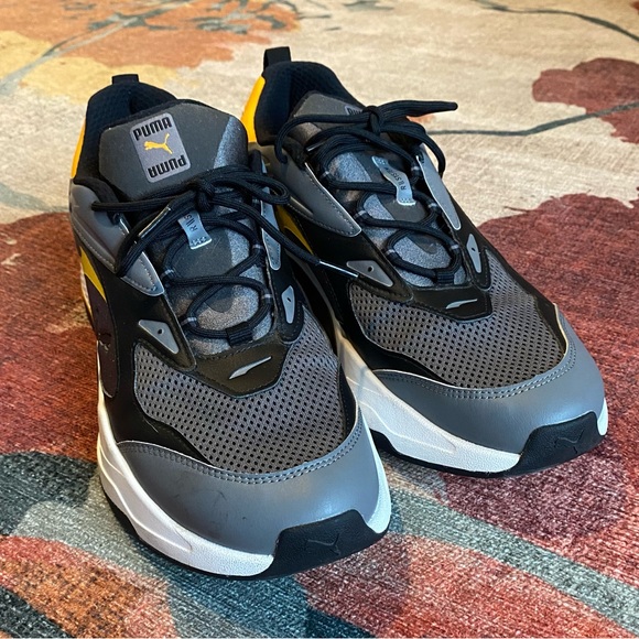 PUMA Men’s size 14 RS-Fast Trainers Sneakers - Yellow/Gray/Black LIKE NEW - Picture 3 of 8